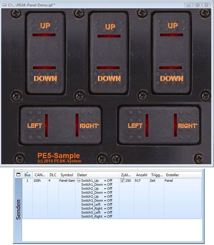 Bitmap of running Panel and datastructure in Send Window
