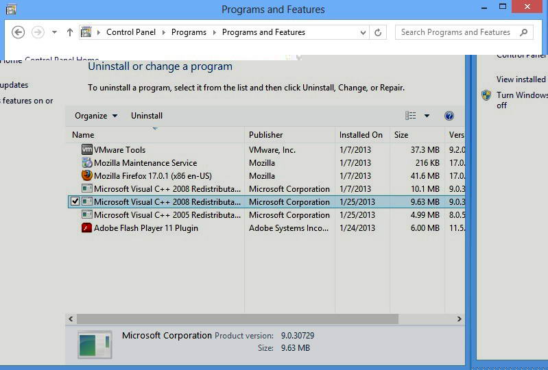 Windows Intalled Programs